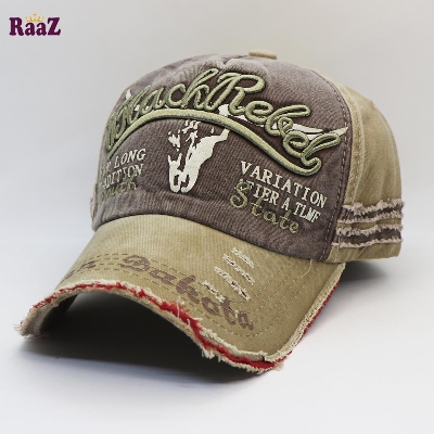 Picture of Coffee Brown Black Rebel Embroidery Logo Imported Wash Cap