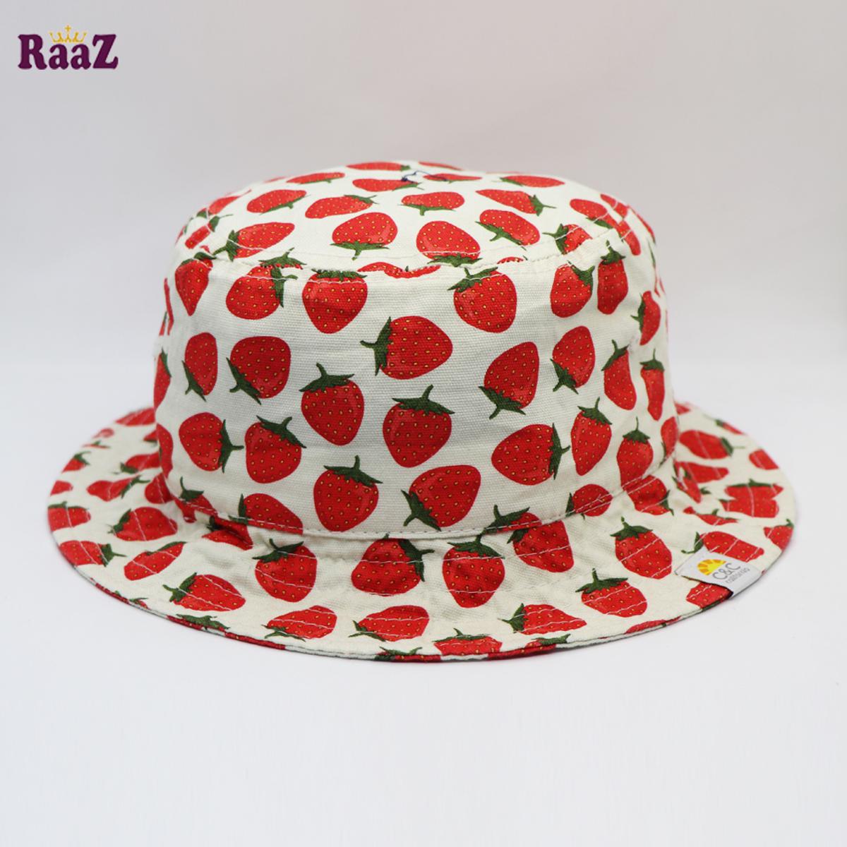 Picture of Strawberry Printed Wide Brim Bucket Hat