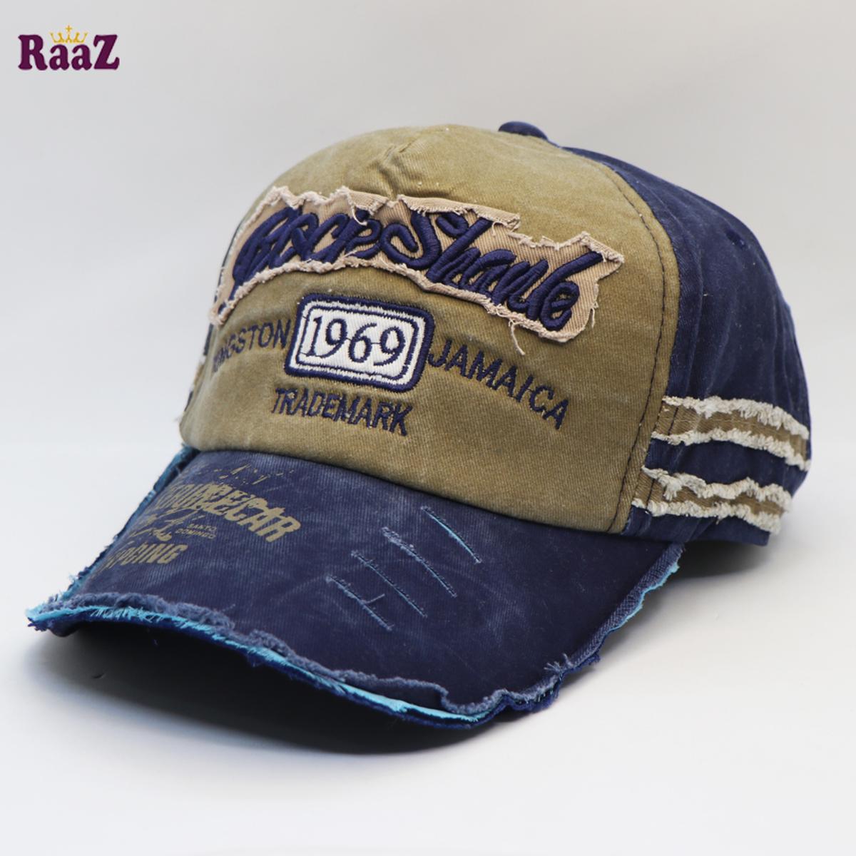 Picture of Off White Navy Blue Rockshank Embroidery Logo China Wash Cap