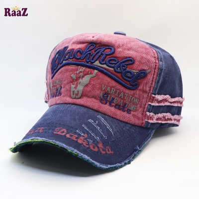 Picture of Navy Blue Rose Red Black Rebel Embroidery Logo Imported Wash Cap