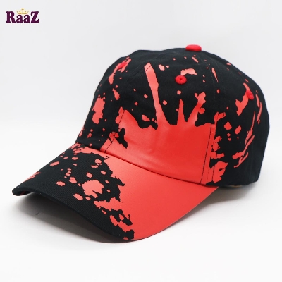 Picture of Black and Red Fine Cotton Cap for Men and Women