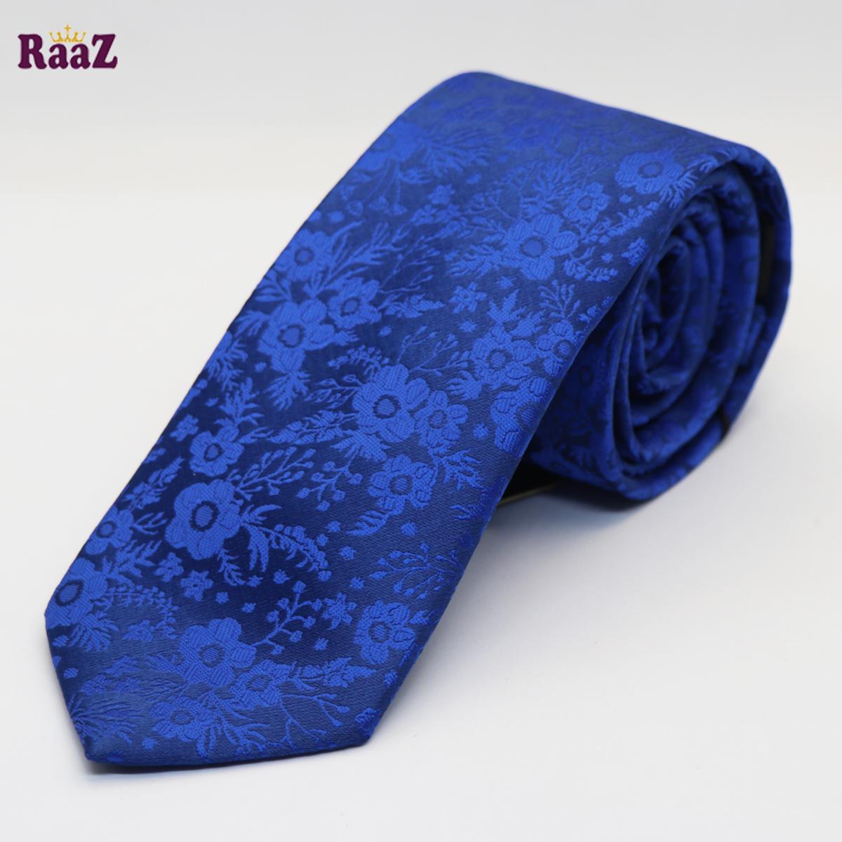 Picture of Silky Blue Fade Embroidered Cotton Necktie For Men