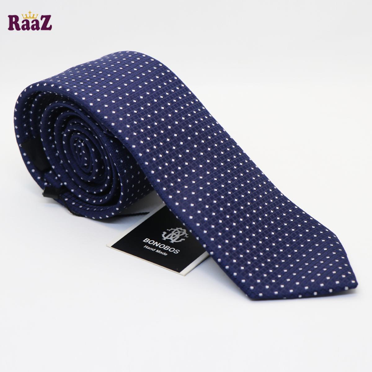Picture of Navy Blue White Dot Premium Necktie For Men