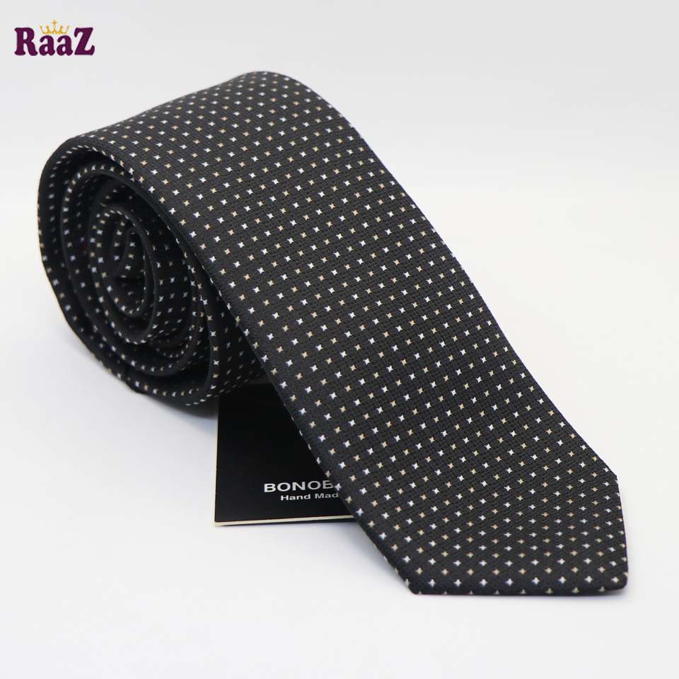 Picture of Black White Formal Dot Tie For Men