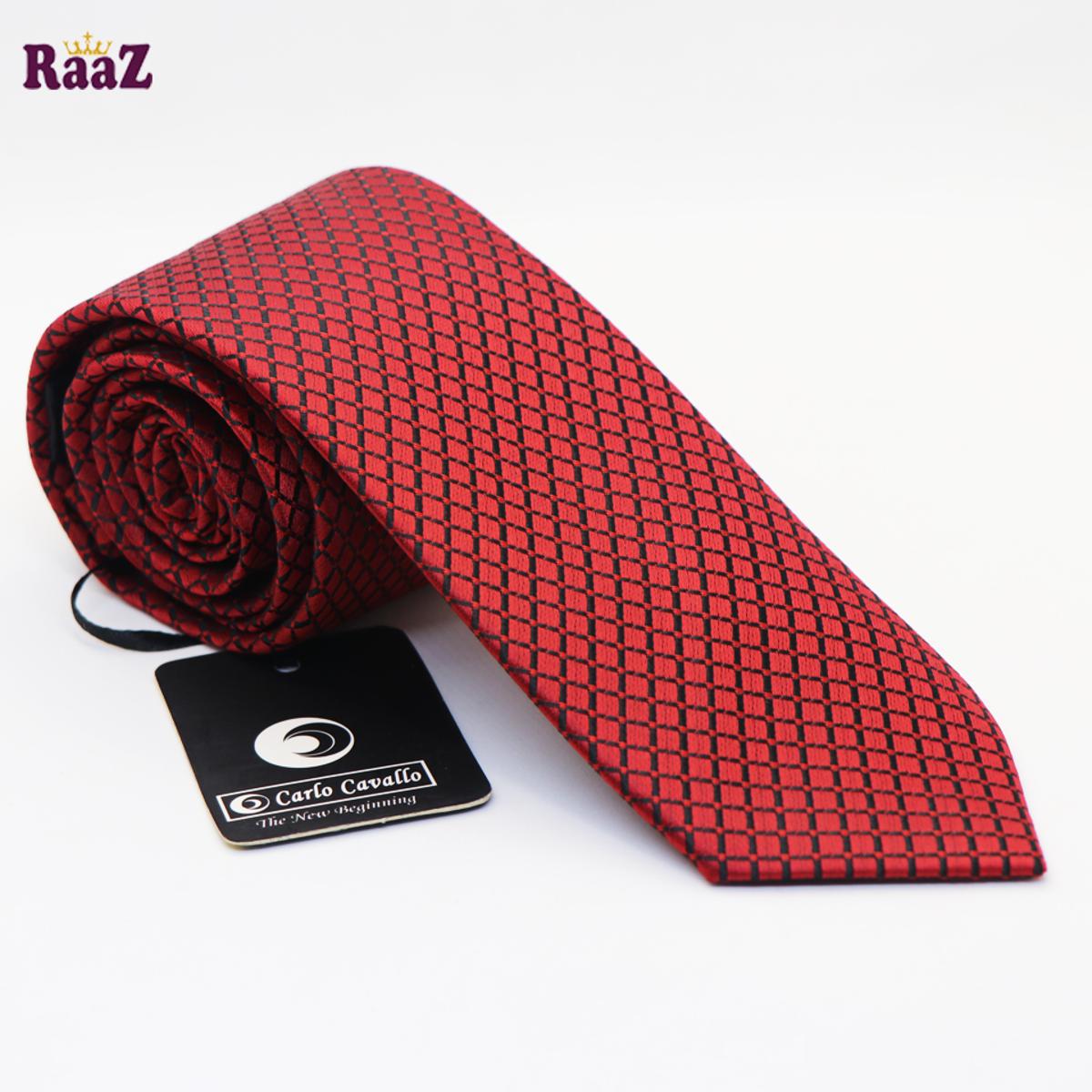 Picture of Maroon Black Small Square Dot Tie For Men