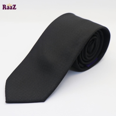 Picture of Black Premium Quality Embroidery Necktie