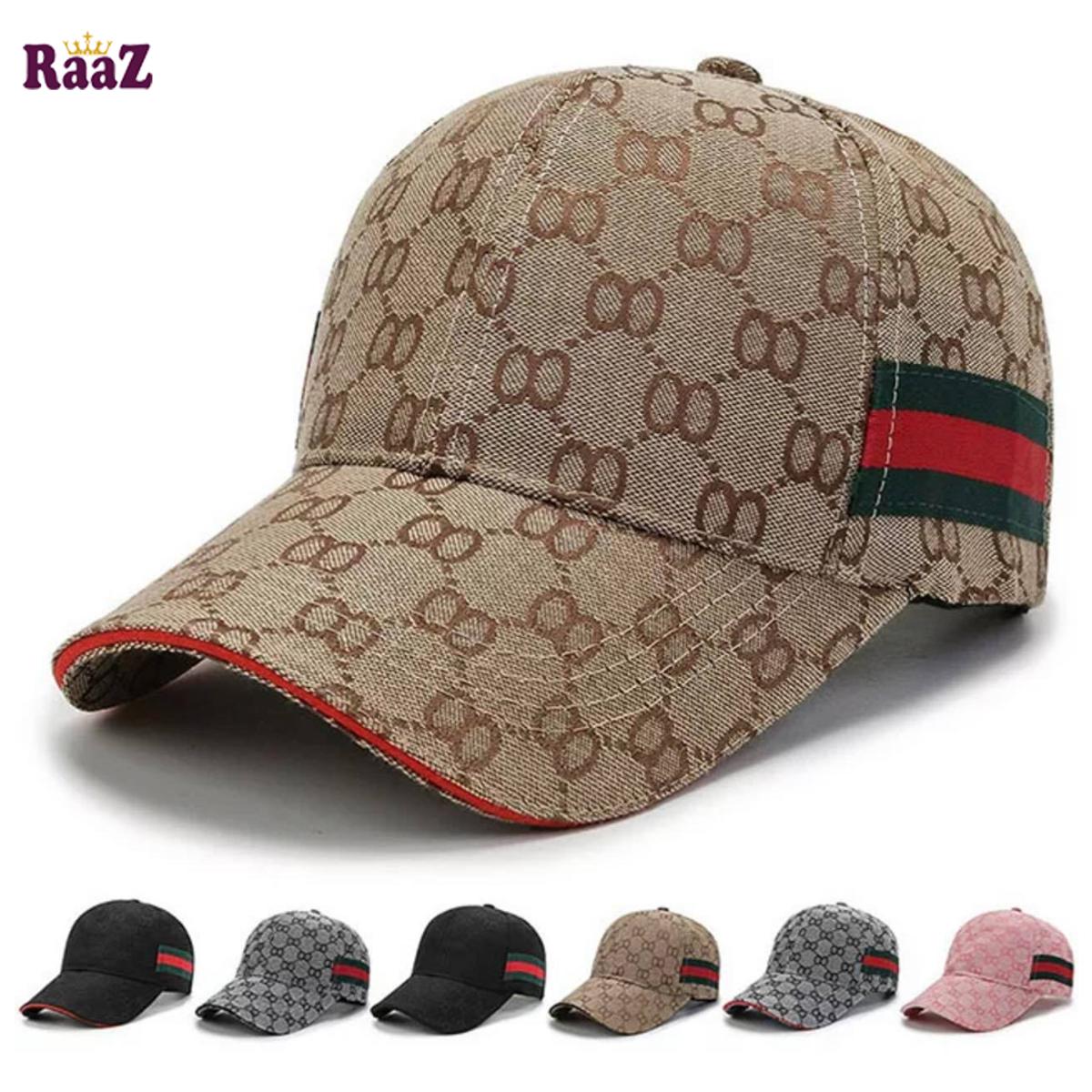 Picture of Imported Stripe GG Logo Premium Curved Visor Cap - Cap