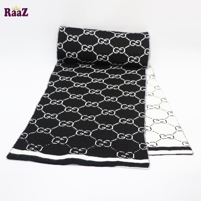 Picture of Black And White Premium Knitted Logo Scarf Muffler