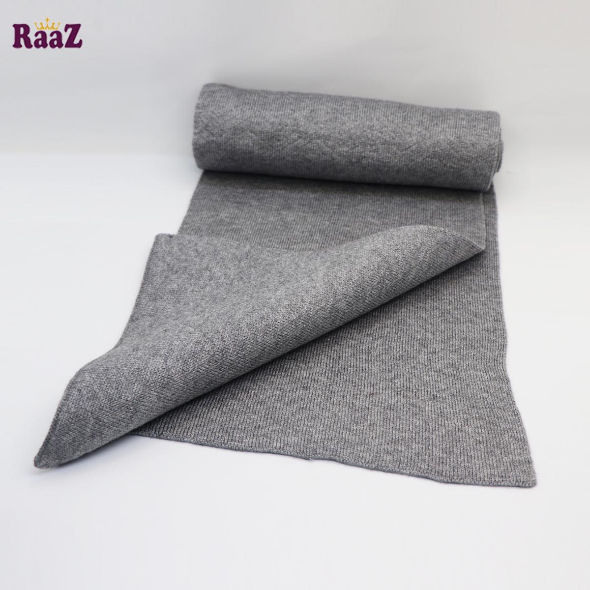Picture of Grey Knitted Fabrics Zigzag Design Premium Scarf Muffler - Maflar For Men