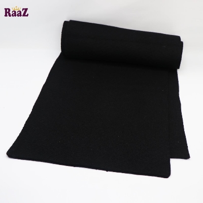 Picture of Solid Black Knitted Fabrics Zigzag Design Premium Scarf Muffler - Maflar For Men