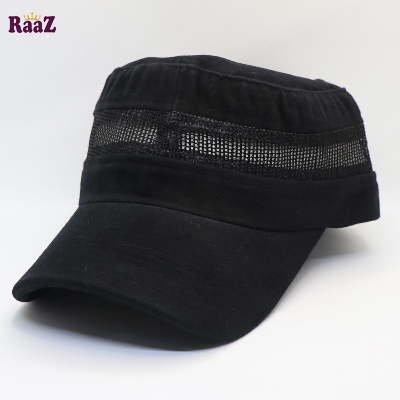 Picture of Black Export Quality News Boy Flat Net Cap For Men