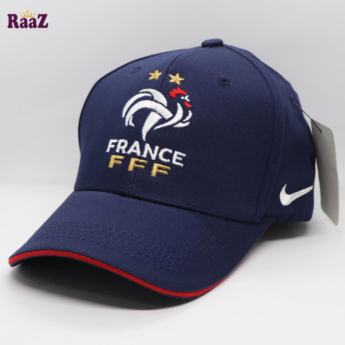 Picture of Navy Blue France FFF Embroidery Logo Cotton Curved Visor Fan Cap