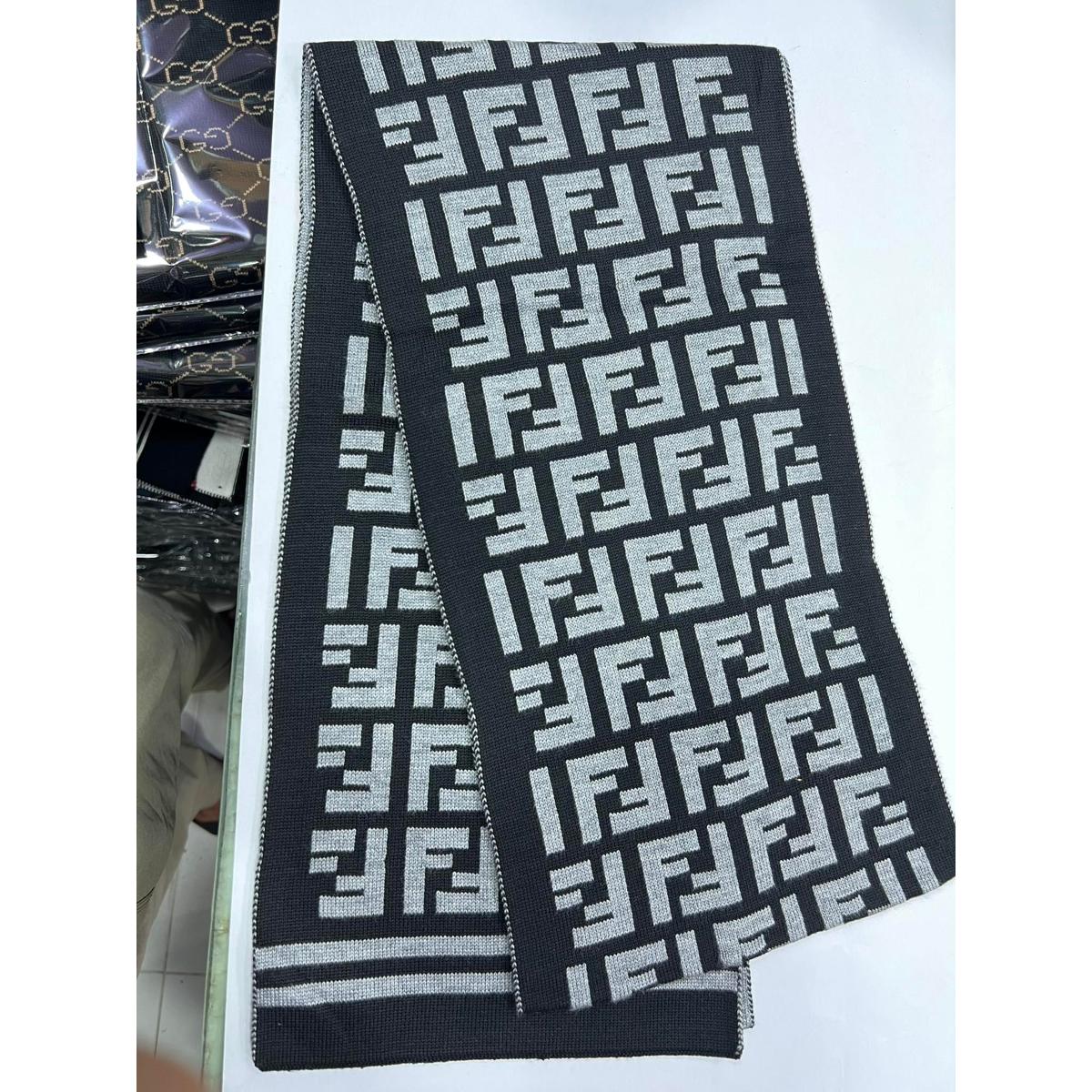 Picture of Black And Grey Winter Woolen Scarf, Soft Muffler Stylish Fashion Scarf For Men And Women