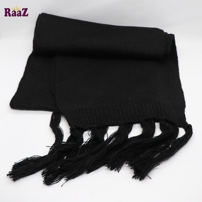 Picture of Black Winter Woolen Scarf, Soft Muffler Stylish Fashion Scarf For Men And Women