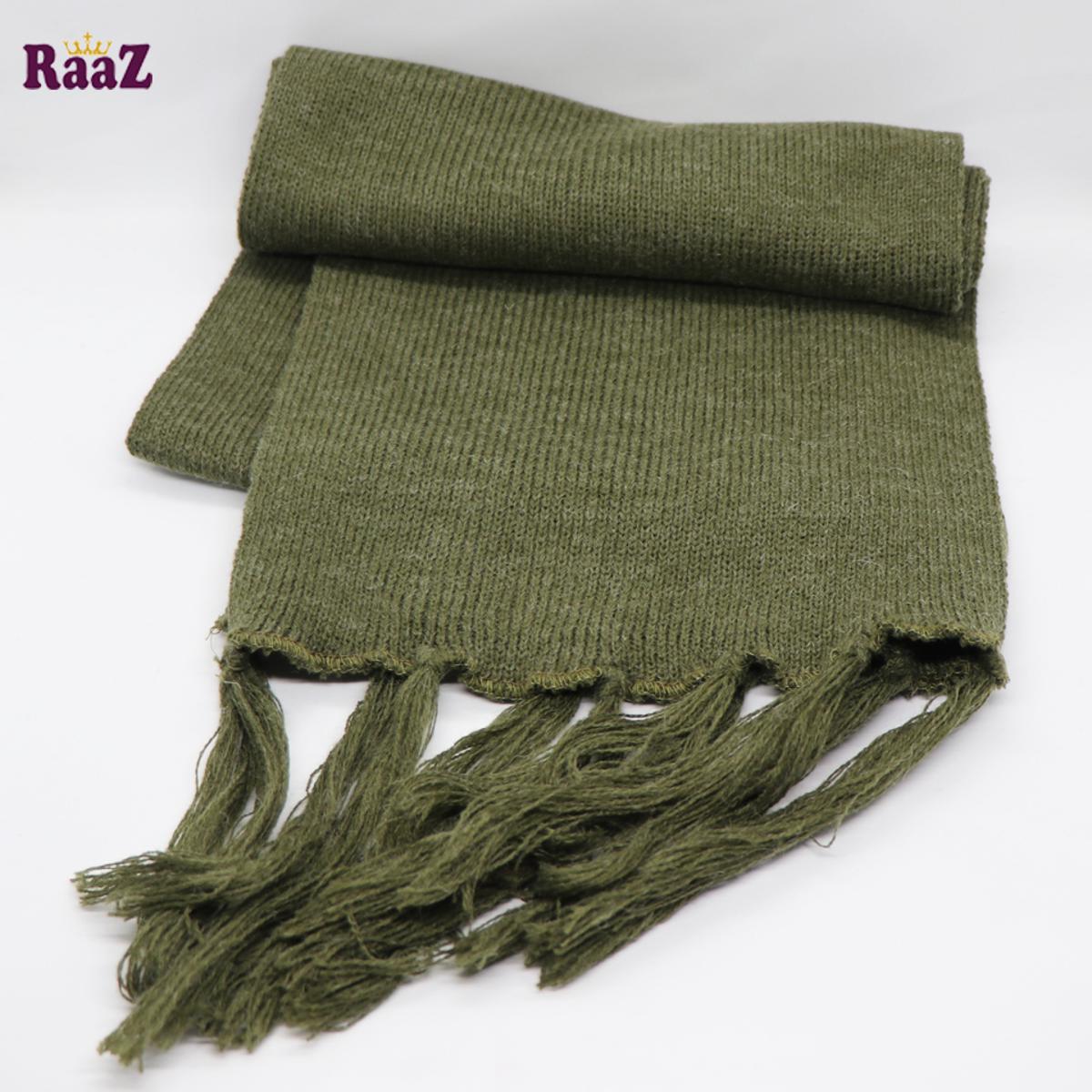 Picture of Deep Green Winter Woolen Scarf, Soft Muffler Stylish Fashion Scarf For Men And Women