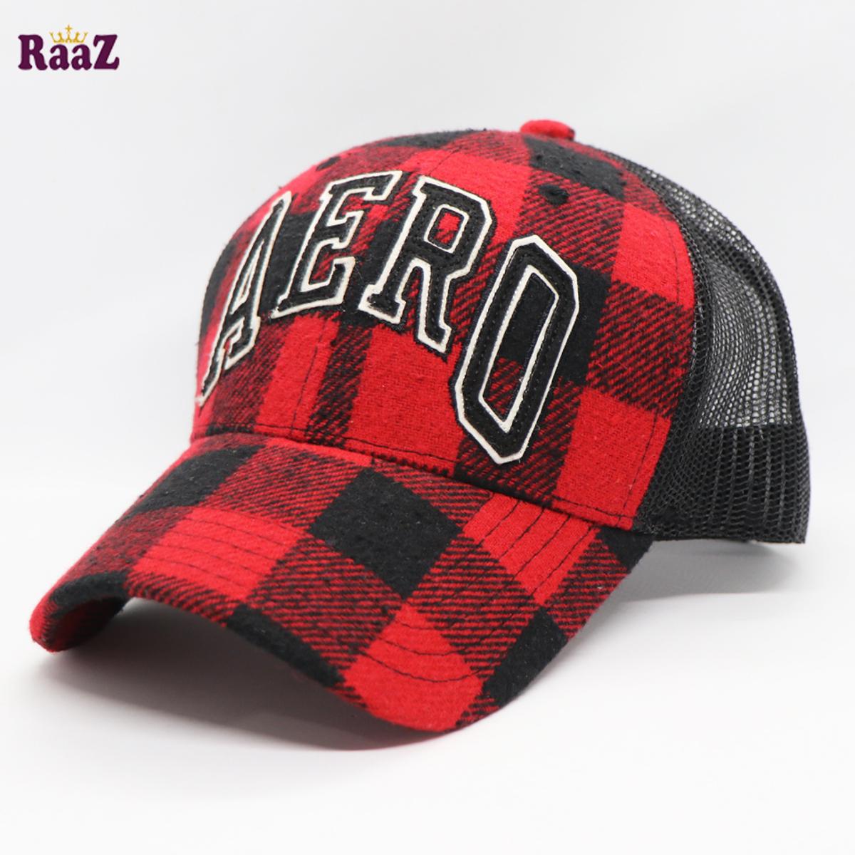 Picture of Red And Black Check Half Net AERO Export Cap