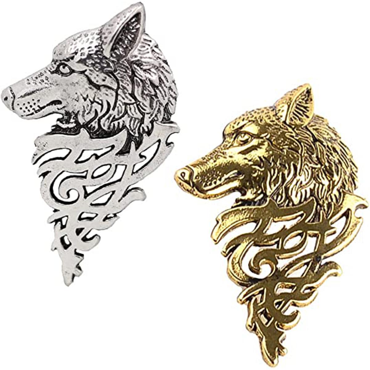 Picture of Men Punk Metal Lapel Wolf Badge Pin Shirt Suit Collar Jewelry Clothes Decorations Animal Brooch