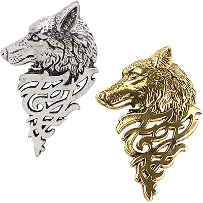 Picture of Men Punk Metal Lapel Wolf Badge Pin Shirt Suit Collar Jewelry Clothes Decorations Animal Brooch