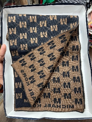 Picture of M Black And Brown 2 in 1 design Winter Woolen Scarf, Soft Muffler Stylish Fashion Scarf For Men And Women