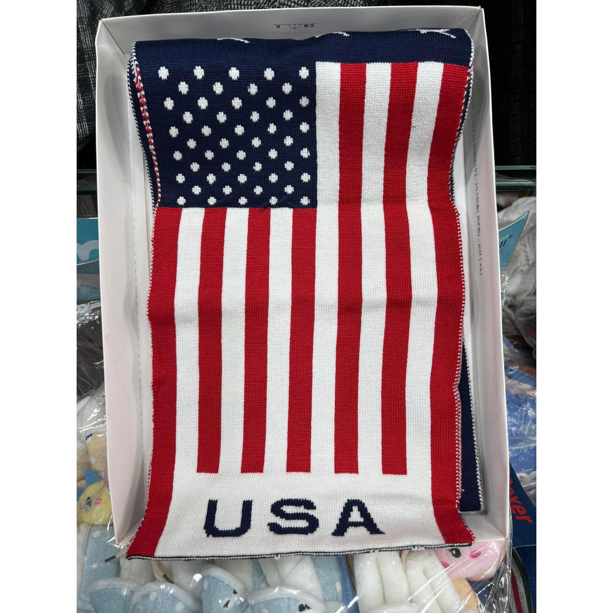 Picture of USA 2 in 1 design Winter Woolen Scarf, Soft Muffler Stylish Fashion Scarf For Men And Women