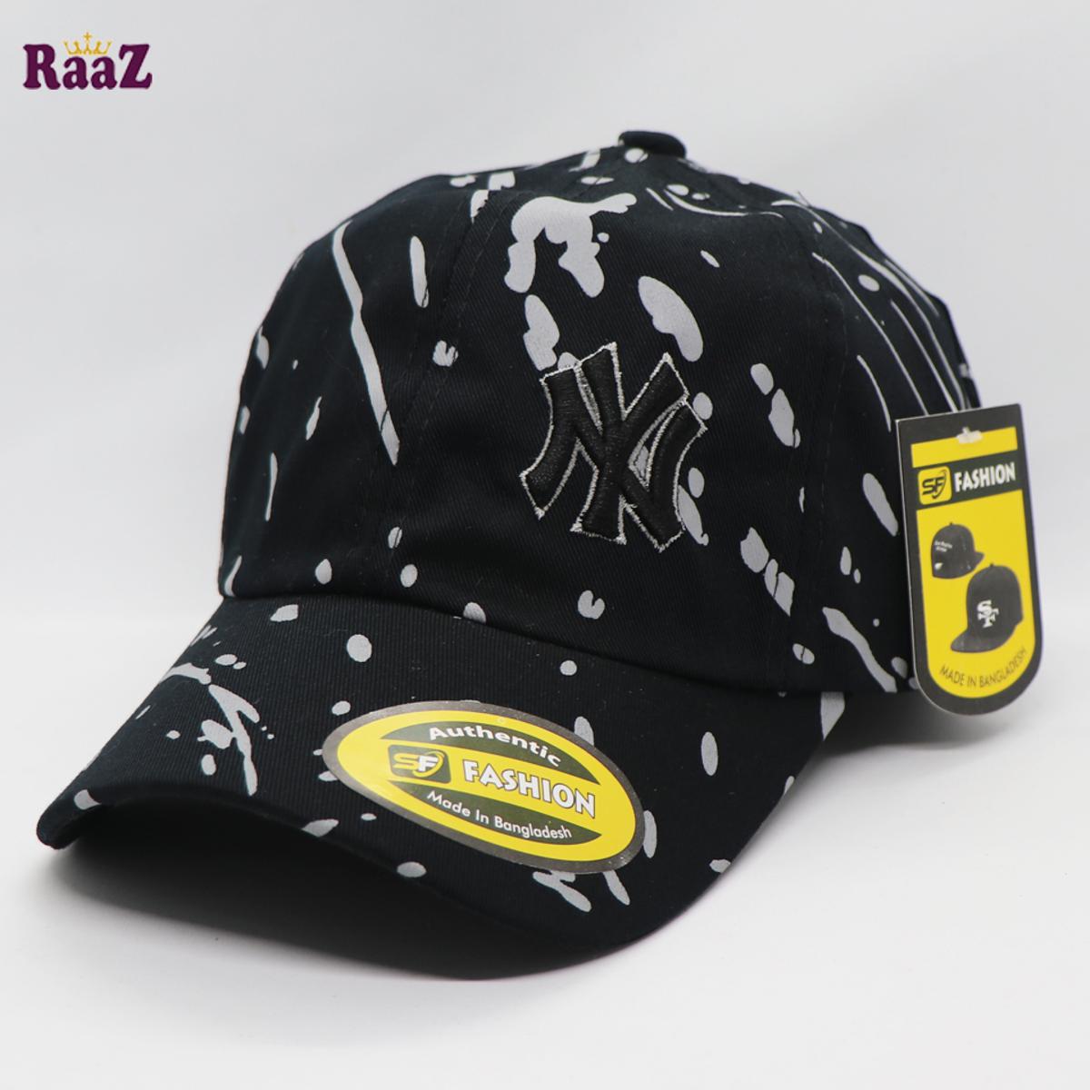 Picture of Black And White Embroidery Logo Cotton Curved Visor Cap For Men