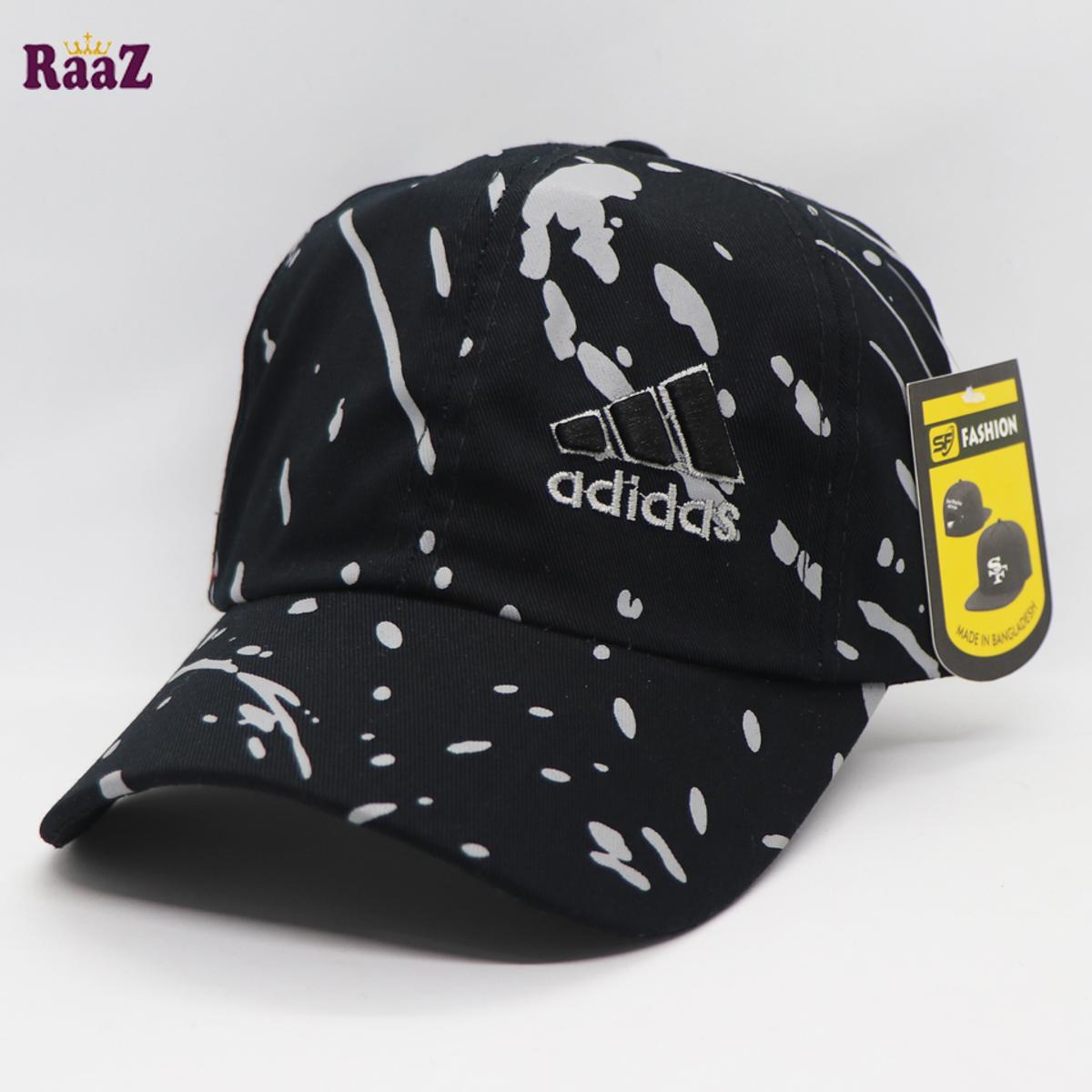 Picture of Black And White Embroidery Logo Cotton Curved Visor Cap For Men