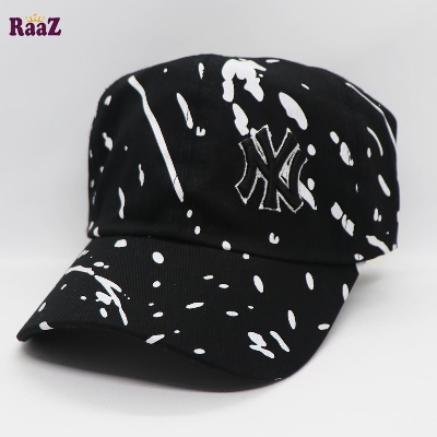 Picture of Black And White Embroidery Logo Cotton Curved Visor Cap For Men
