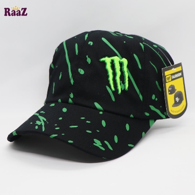 Picture of Black And Green Embroidery Logo Cotton Curved Visor Cap For Men