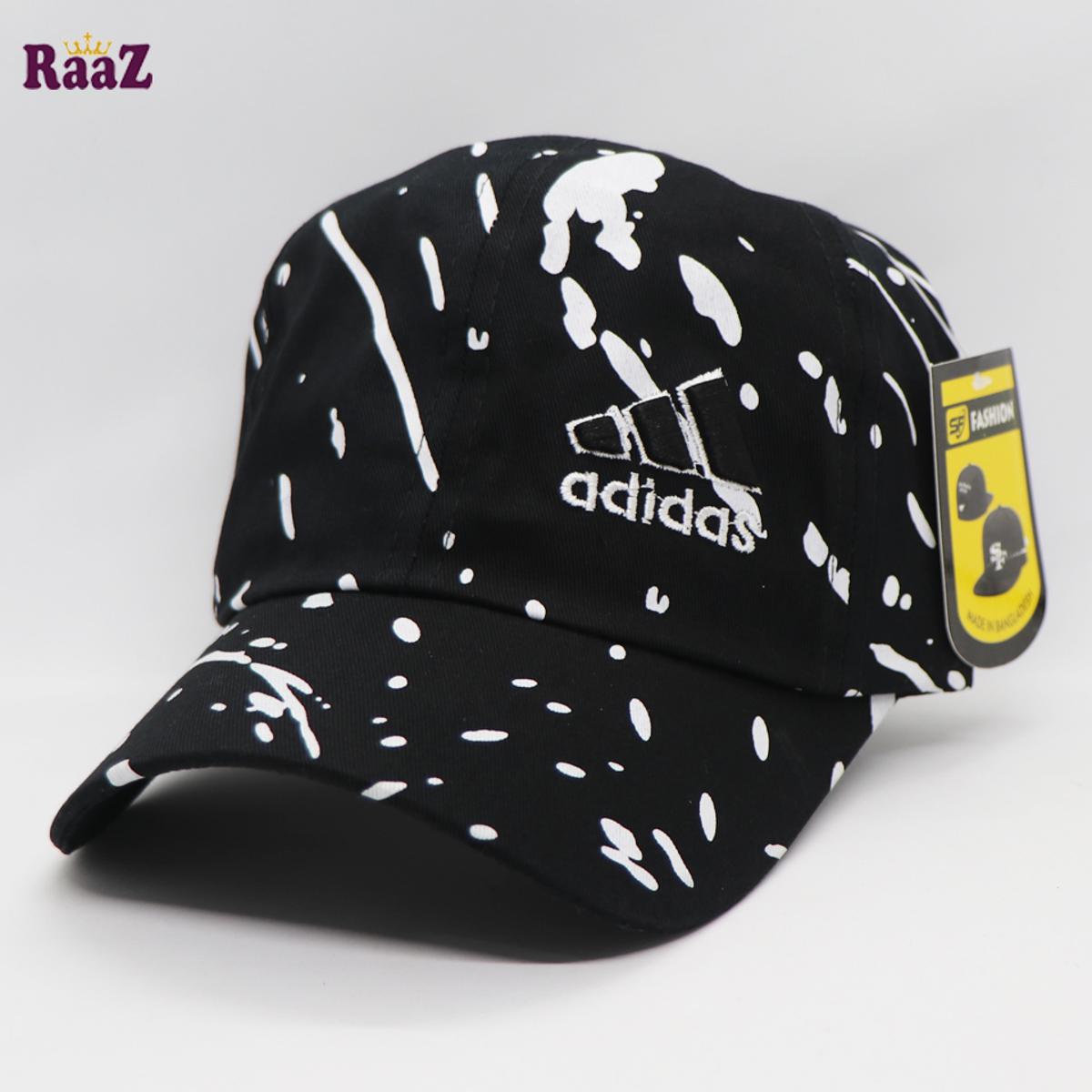 Picture of Black And White Embroidery Logo Cotton Curved Visor Cap For Men