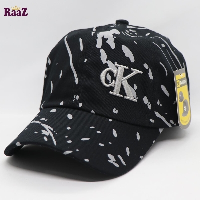Picture of Black And White Embroidery Logo Cotton Curved Visor Cap For Men