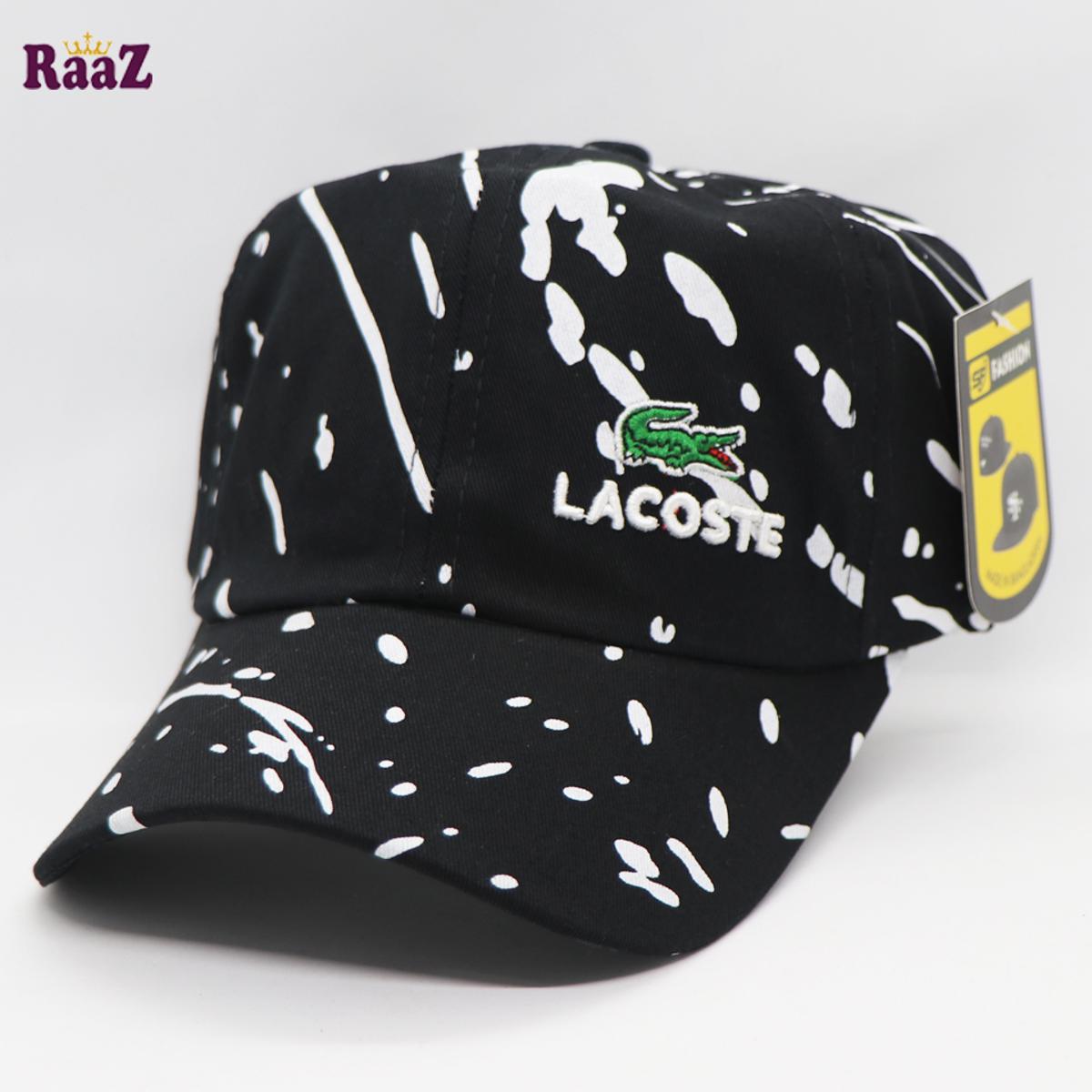 Picture of Black And White Embroidery Logo Cotton Curved Visor Cap For Men - Cap