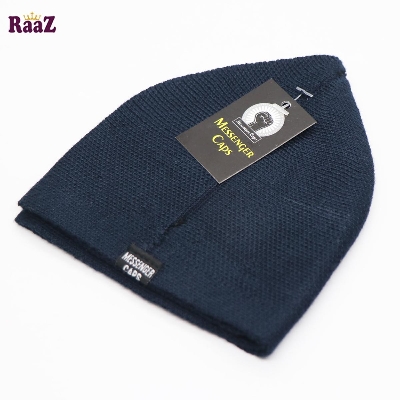 Picture of Navy Blue Solid Color Cotton Muslim Prayer Tupi-1pc