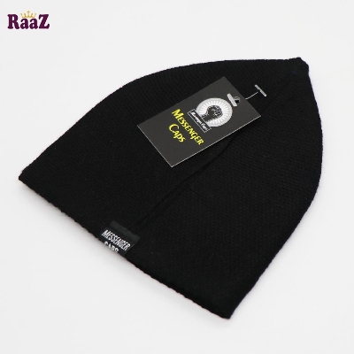 Picture of Black Solid Color Cotton Muslim Prayer Tupi-1pc (Free Size)