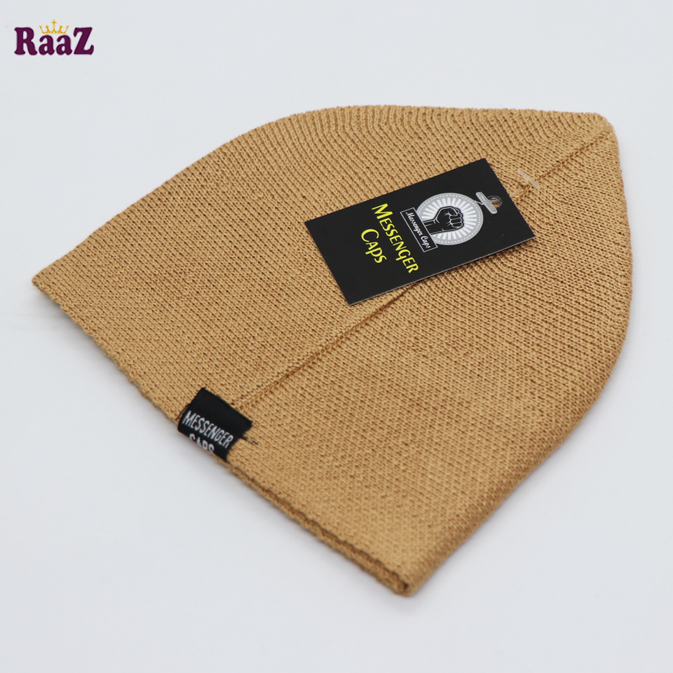 Picture of Golden Solid Color Cotton Muslim Prayer Tupi-1pc (Free Size)