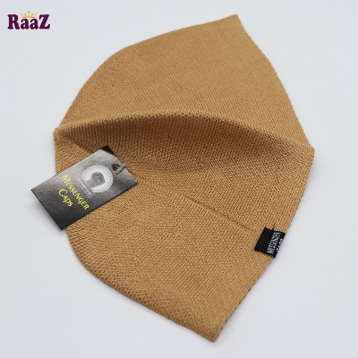 Picture of Golden Solid Color Cotton Muslim Prayer Tupi-1pc (Free Size)