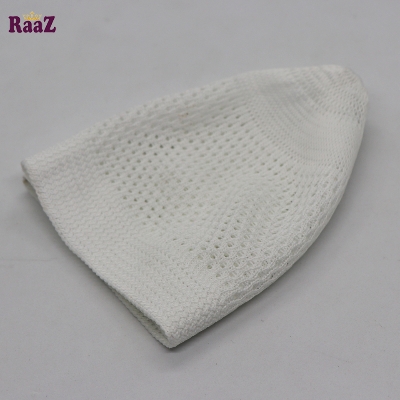 Picture of Full White Muslim Net Cotton Prayer Tupi-1pc