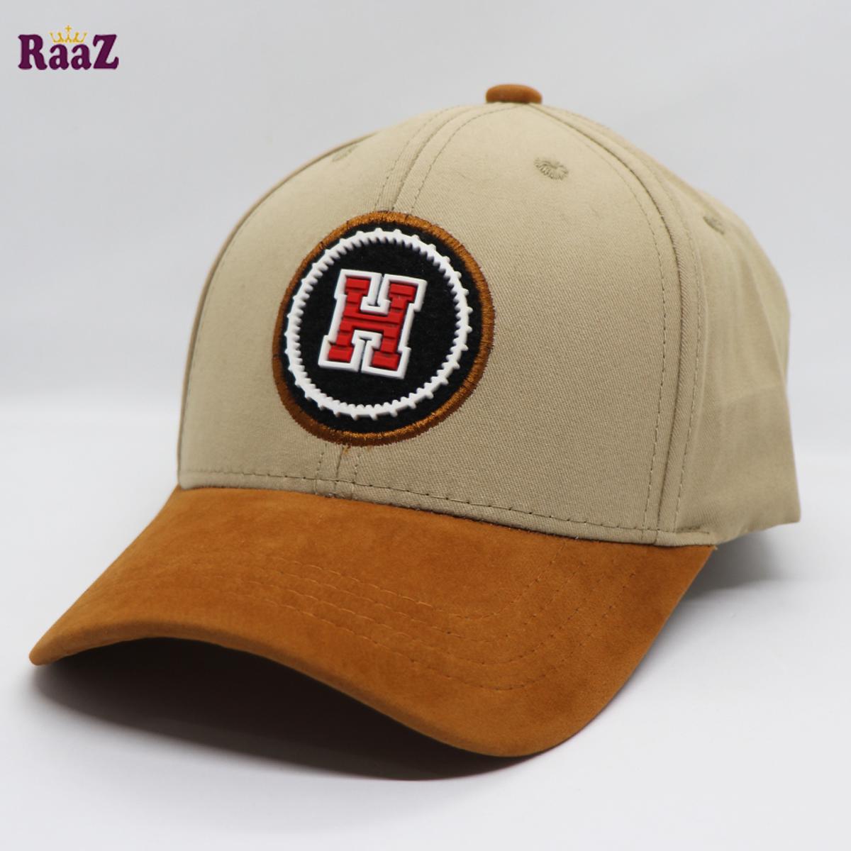 Picture of Brown And Off White H Logo Velvet Baseball Cap For Men