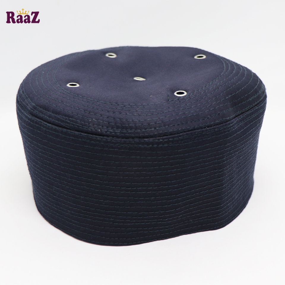 Picture of Brown Check Solid Color Cotton Mesh Air Prayer Tupi - Cap For Men