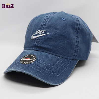 Picture of Navy Blue Wash Premium Quality Export Fine Cotton Embroidery Logo Curved Visor Baseball Cap For Men
