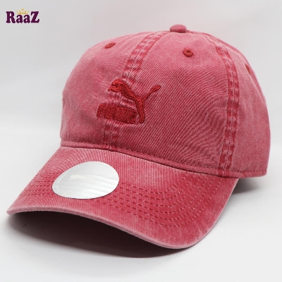 Picture of Maroon Wash Premium Quality Export Fine Cotton Embroidery Logo Curved Visor Baseball Cap For Men