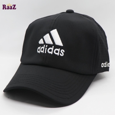 Picture of Black and White Polyester Baseball Cap For Men