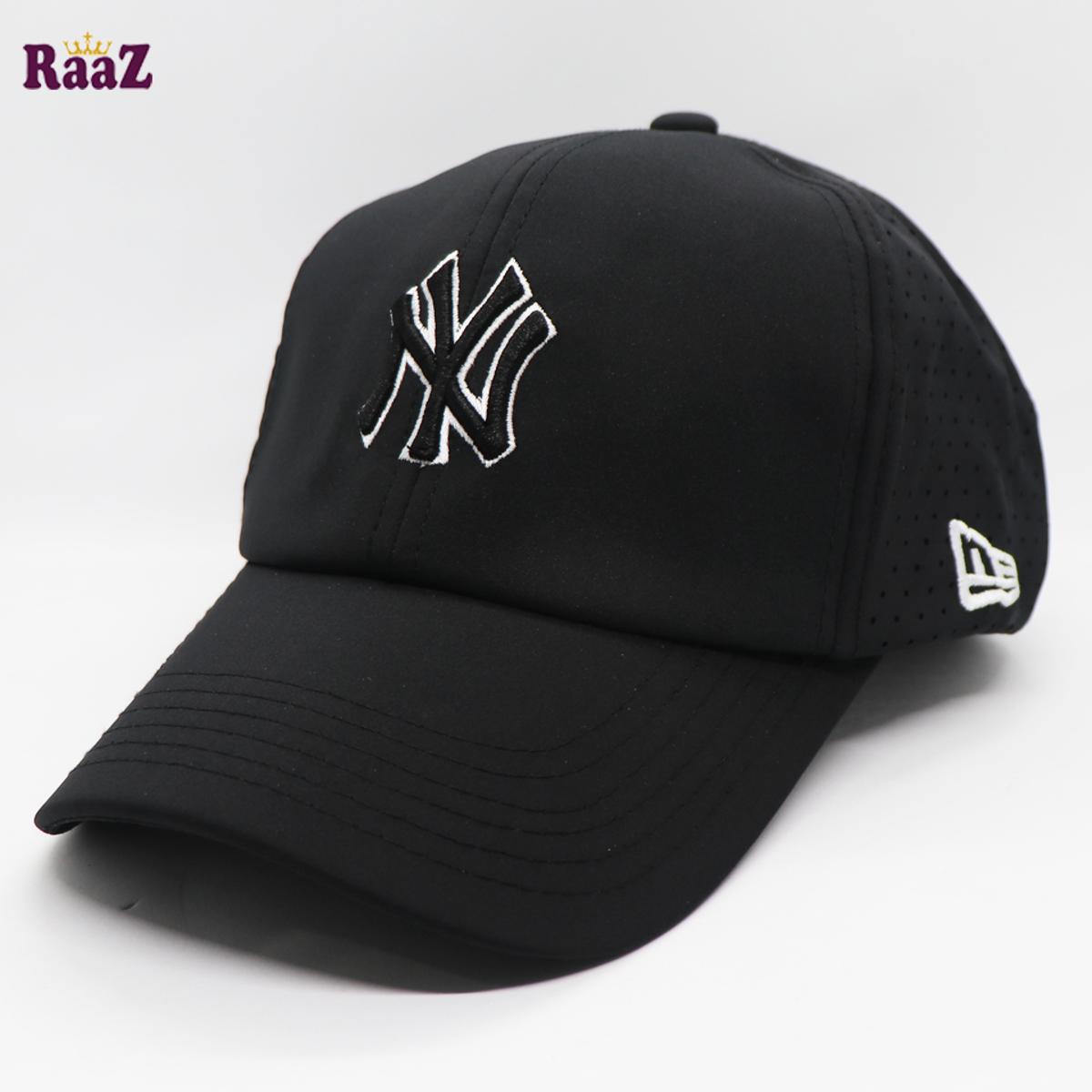 Picture of Black and White Polyester Baseball Cap For Men