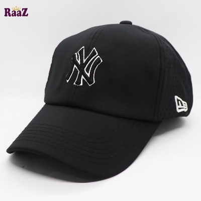 Picture of Black and White Polyester Baseball Cap For Men