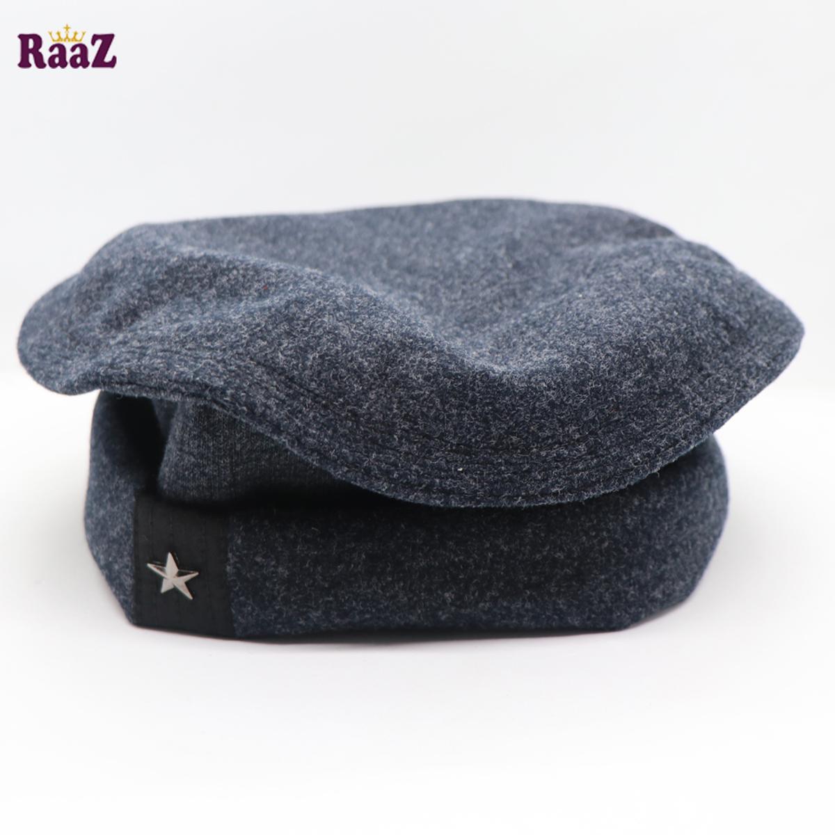 Picture of Light Blue New Design Wool Spandex Steel Star Afghani Star Pakol Cap/Tupi For Men ( Free Size)