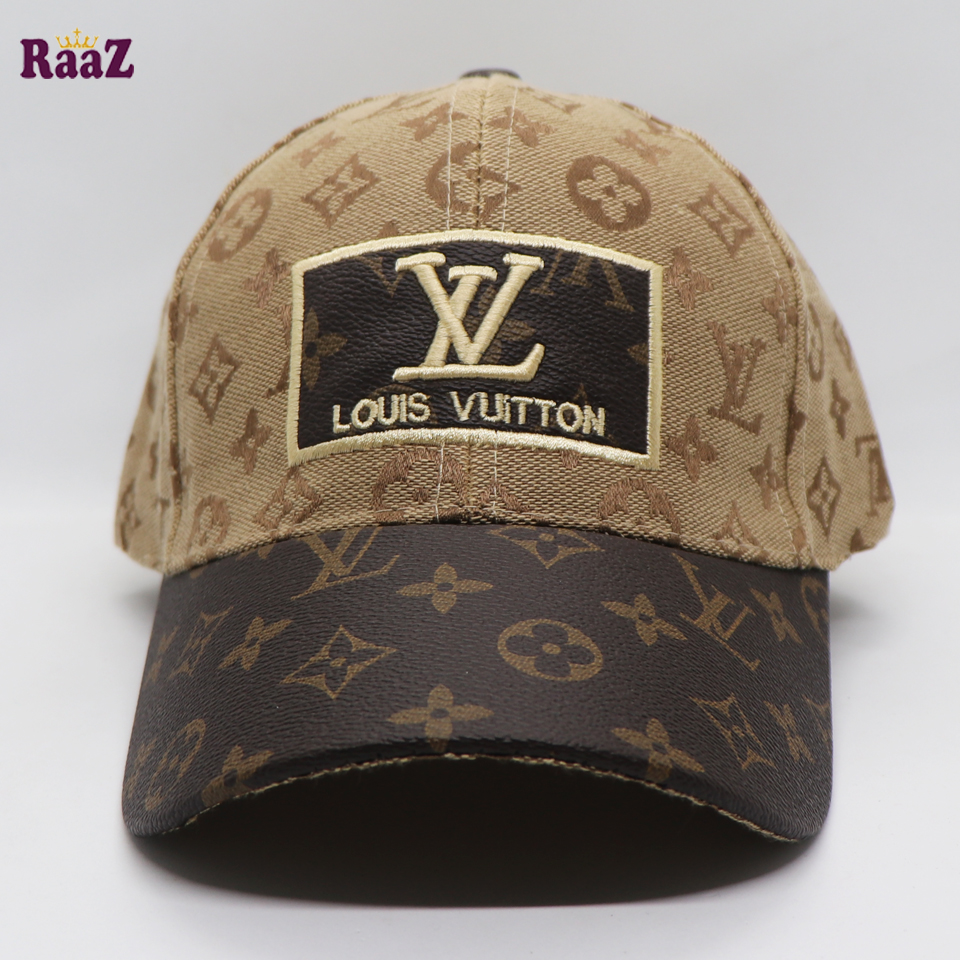 Picture of Premium Quality - Golden Brown Leather Pattern Embroidery Logo Premium Imported Cap - Modern - Choice Expression - Understated Sophistication