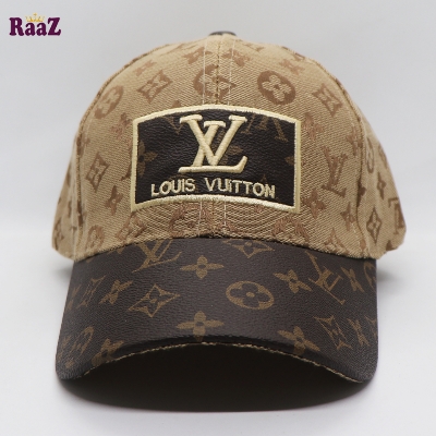 Picture of Premium Quality - Golden Brown Leather Pattern Embroidery Logo Premium Imported Cap - Modern - Choice Expression - Understated Sophistication