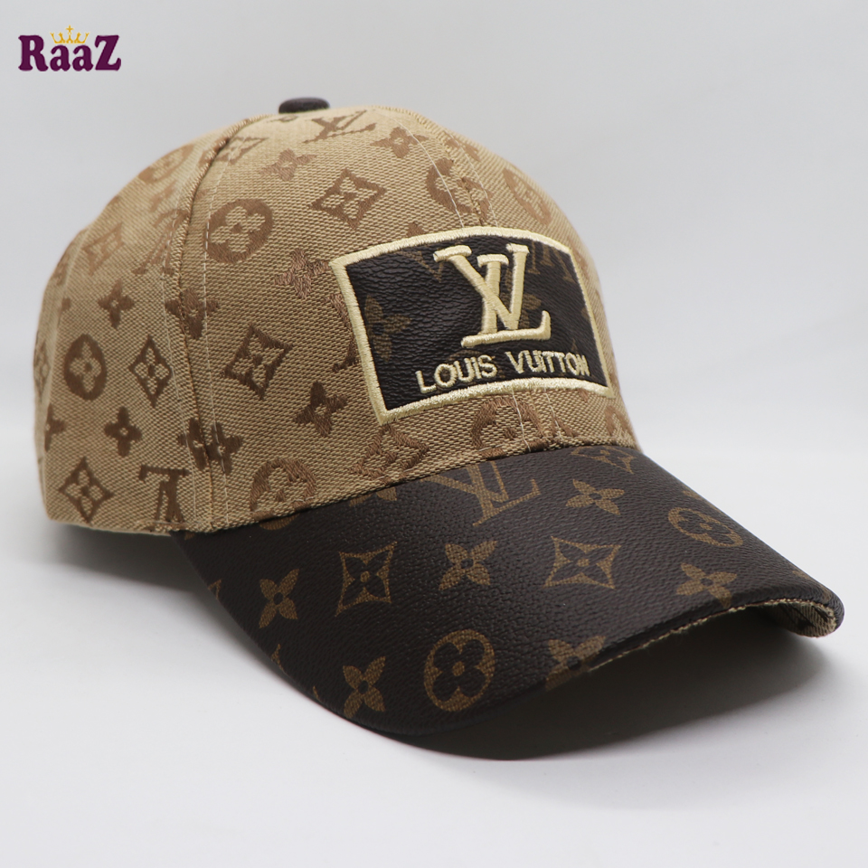 Picture of Premium Quality - Golden Brown Leather Pattern Embroidery Logo Premium Imported Cap - Modern - Choice Expression - Understated Sophistication