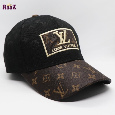 Picture of Black Brown Leather Pattern Embroidery Logo Premium Imported Cap