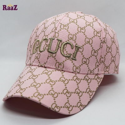 Picture of Premium Quality - Pink Golden GG Fabrics Embroidery Logo Imported Premium Baseball Cap - Modern - Choice Expression - Well Inspired & Crafted