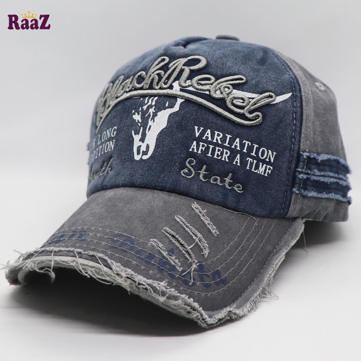 Picture of Stylish - Modern Vibe - Premium Quality - Silver Blue Black Rebel Embroidery China Wash Cap - Modern - Choice Expression